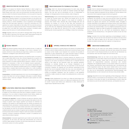 WeightWorld Vibrationsplatte – 99 Intensitätsstufen – 5 Trainingsprogramme - 5