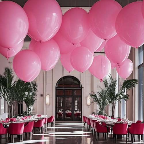Image of 30 Pack Pink Balloons 36 Inch Pink Latex Party Large Balloon Bulk for Various Party Events Decorations