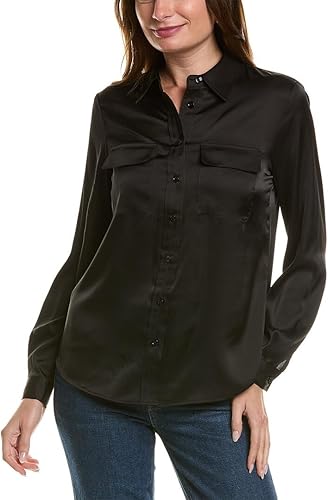 Anne Klein Chemisier Utilitaire à Manches Longues avec 2 Poches pour Femme, Asph