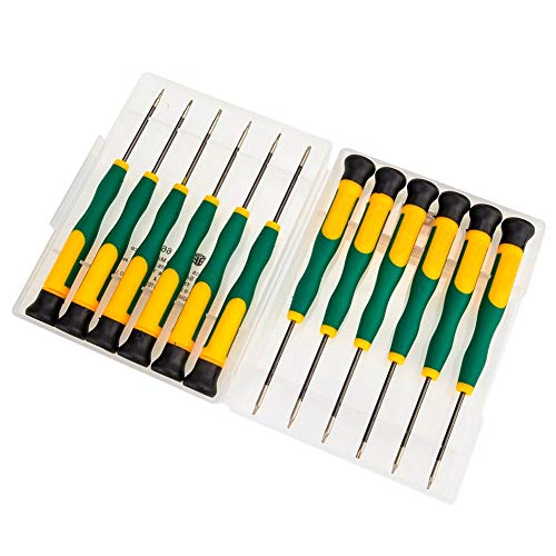 MMOBIEL 12 Stück magnetische Schraubenzieher Set für Smartphones iPhone iPad MacBook Pro & Air Laptop Tablet T2 T3 T4 T5 T8 T8 PH00 PH000 Pentalobe 0,8 1,2, 20, 2,5 Tri-Wing, Micro-Flat