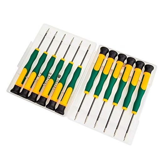 MMOBIEL 12 Stück magnetische Schraubenzieher Set für Smartphones iPhone iPad MacBook Pro & Air Laptop Tablet T2 T3 T4 T5 T8 T8 PH00 PH000 Pentalobe 0,8 1,2, 20, 2,5 Tri-Wing, Micro-Flat