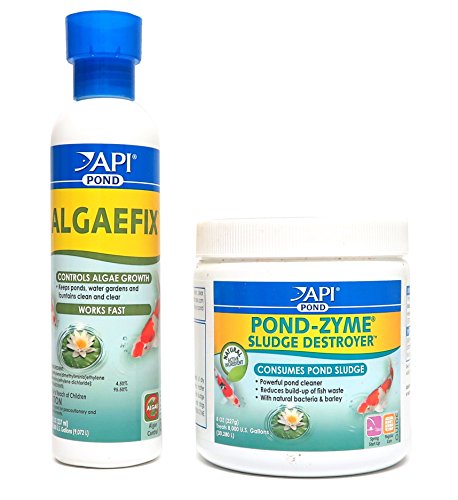 API Pond Care Bundle, Pond-Zyme Sludge Destroyer & AlgaeFix, 8-Ounce Each