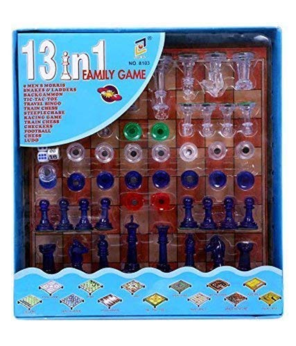 SMART PICKS Kid's and Family's 13 in 1 Fun Game of Ludo, Chess, Snake and Ladder and More Board Game (Multicolor)