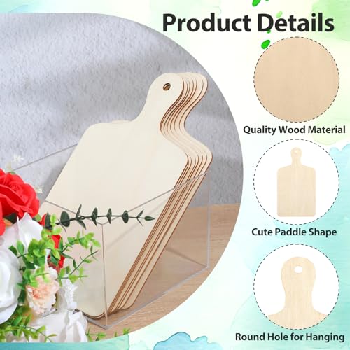 24 Mini Tablas de Cortar de Madera para Manualidades miniatura 3