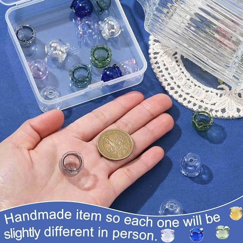 UR URLIFEHALL 18 Pcs 9 Colours Flower Glass Bead Cones Campanula Flower Bead End Caps for Jewellery Making DIY Crafts Earrings Phone Straps - Image 4