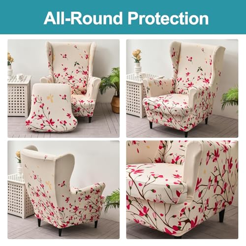 Funda de sillón orejero con estampado exclusivo y protector textil de sofá 5