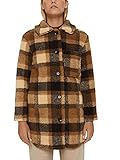 damen teddyplüsch jacke Glattes Taftfutter ESPRIT Kariertes Shacket in Teddy-Optik