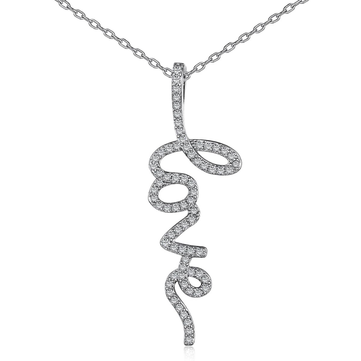Collier Love Argent 925 Fibonacci's : pendentif graffiti chic
