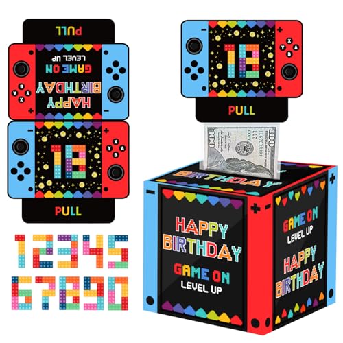 Kovsoul Birthday Money Box for Cash Gift with DIY StickersA Surprising Money Gift Box with Pull-Out Happy Birthday Card & 50 Cash Bags Ideal Gift for Men Women and Kids All Ages