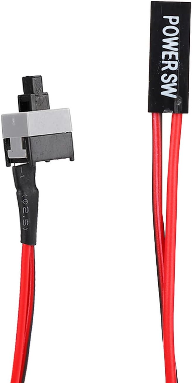 Dioche 2 Pin Jumper 2Pin ATX Computer Chassis Power Button Jumper Switch - Replacement Power & RESET Switch Cable for PC - Plug and Play - 50cm Wires