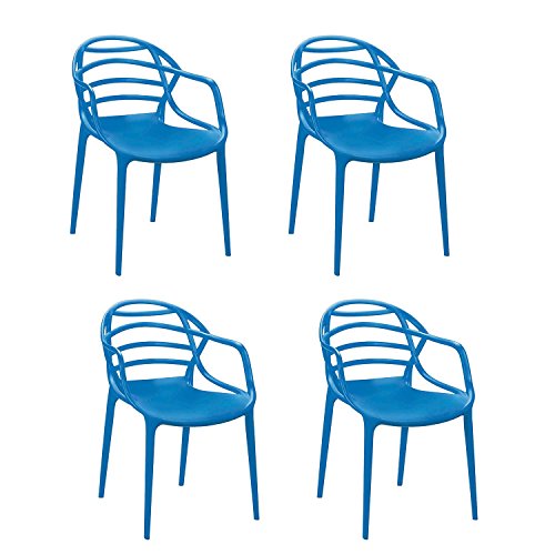 Image of CELLO Atria Chair (Blue) | Strong and Durable | Easy to Clean | Chair for Living Room, Bed Room, Kitchen, Office Room, Outdoor | 3 Years Warranty