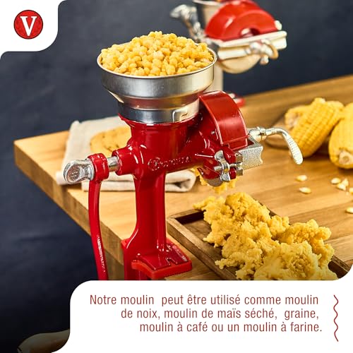 Moulin À Grains Manuel Fonte Pour Moudre Le Café Le Maïs 'avoine Réglable Victoria 30032 - vue 5