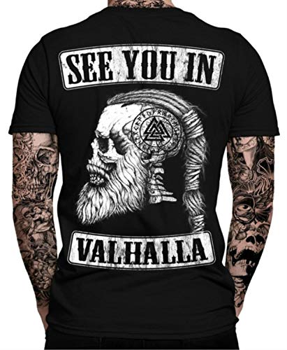 Mens See You in Valhalla T-Shirt Thor-Vikings Ragnar-Odin-Wikinger Unisex Hoodie,Long Sleeve,Sweatshirt Optional