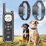 Wireless Dog Fence, Electric Fence for Dogs, Training Collar with Remote System 185 Days Standby Time, Waterproof & Flash Light Portable Dog Perimeter Collar with 3 Training Mode, Upgrade Black 2 PACK