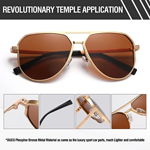 Image of DUCO Mens Sunglasses Retro Oversized Metal Frame Vintage Polarized Sunglasses for Women Fashion Shades UV Protection DC3039