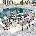 Sophia & William 7 Pieces Patio Dining Set, 4 x Patio Dining Chairs and 2 x Swivel Dining Chairs, 59" Outdoor Dining Table, Patio Furniture for Lawn, Park