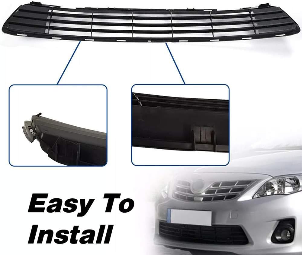 Bewild Front Bumper Lower Grille Grill Fit for 2011 2012 2013 Toyota Corolla TO1036125 5311202280 Hood Grill Black