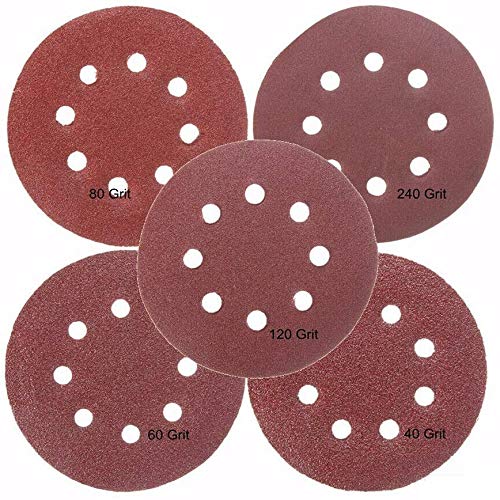 MACHSWON 10 Pcs Dry Sanding Discs 125mm 5 inch Hook and Loop 8 Hole Sandpaper 60 Grit for Random Orbital Sanders - Image 4