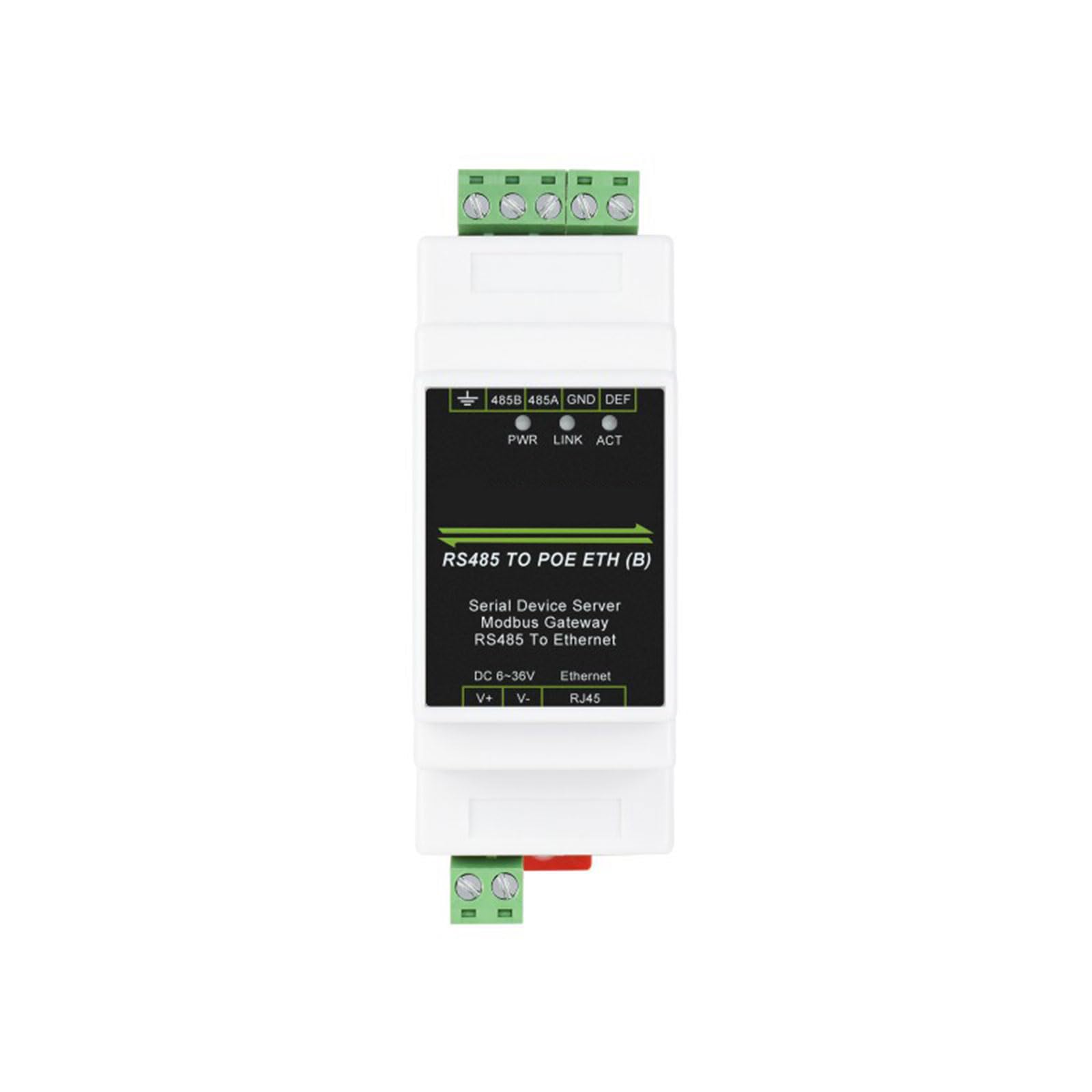 Servidor serie industrial RS485 a RJ45 Ethernet TCPIP a montaje en serie, soporte para adquisición de datos, comunicación RS485 a RJ45, módulo de comunicación, automatización industrial