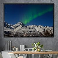Framed Canvas Wall Art Dayspring Astronomy & Space Contemporary Cosmic Dramatic Green Group Photography Realism - 16x24 inches