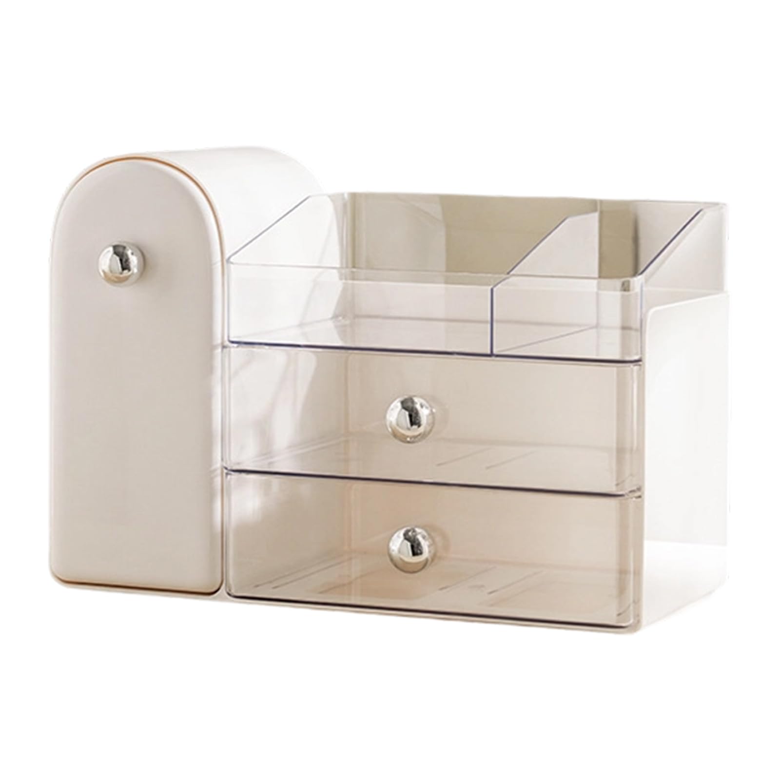 HDOYTXXM Makeup Organizers with Brush Holder for Vanity, Countertop Storage Easy to Store Lipsticks Makeup for Vanity Cosmetic Display Case with Brush Holders