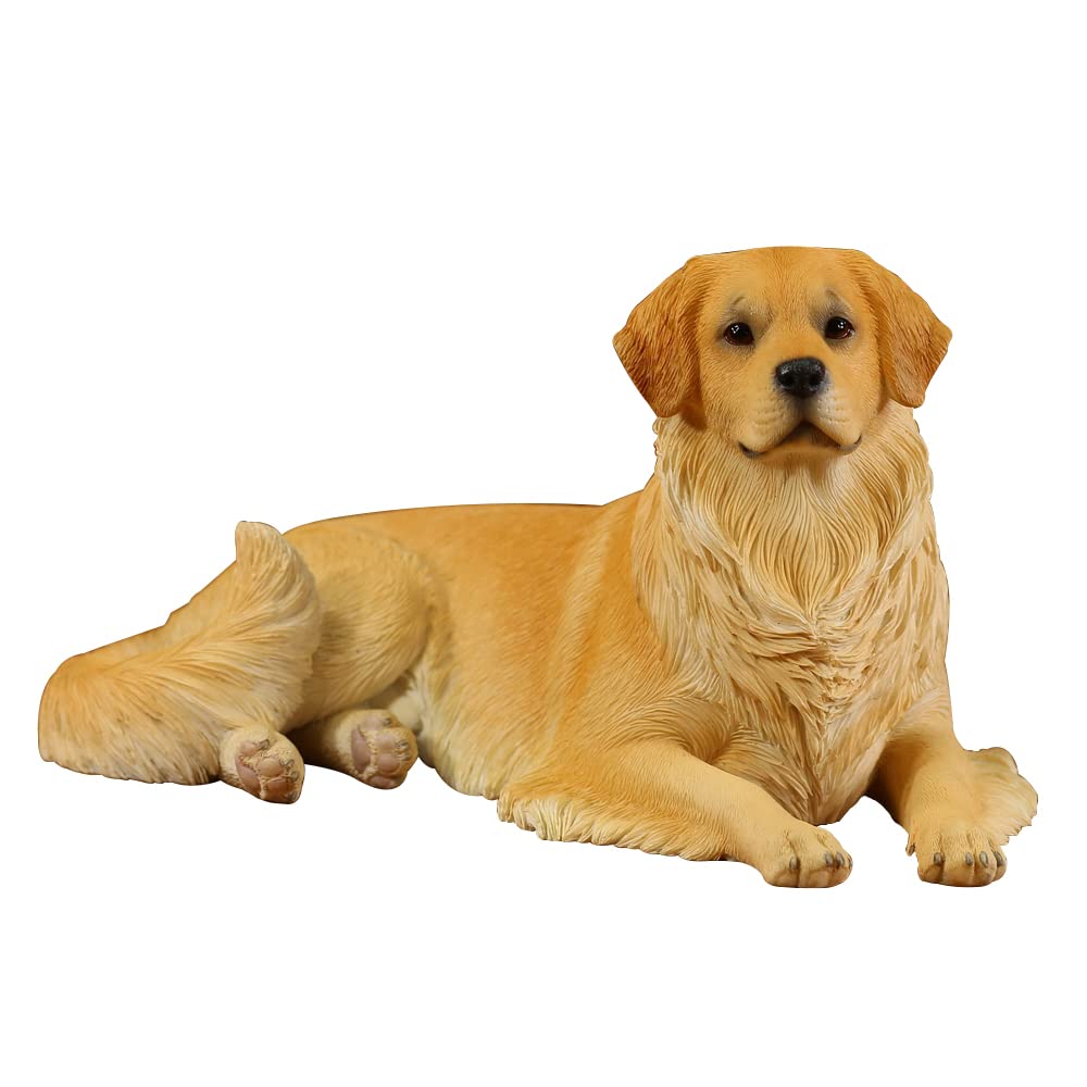 Décoration de chien Golden Retriever AMITD statue polyrésine jaune bureau