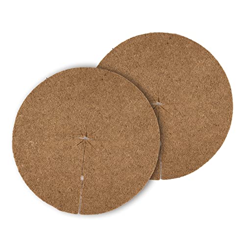 La cordeline Lot 2 Disques paillage 100% Coco Naturel XXL 100cm Protection Mauvaises Herbes, Marron