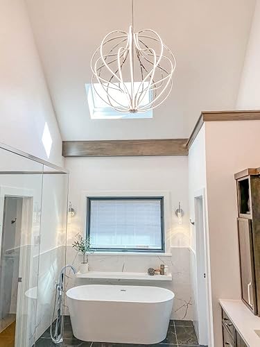 Miniatura 3 de ET2 E21174-PC Aura - Moderna iluminación de techo colgante LED de acrílico con ondas desplazadas, 14 luces de 60 vatios, 18 pulgadas de alto x 17