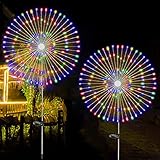 2 PCS Solar Firework Light, Outdoor Solar Garden Decorative Lights 120 LED Powered 40 Copper Wires...