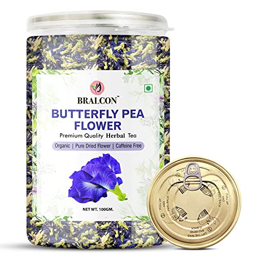Image of BRALCON Natural Herbal Tea Combo Pack - Hibiscus Flower Tea and Butterfly Pea Flower Tea - 200g (100g x 2 Pack) | Reduce Stress, Improve Digestion