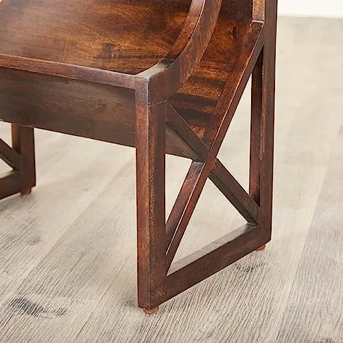 Image of LATIVA END Table for Living Room and Bedroom | Premium Design Rectangular Side Table for Home & Kitchen| Brown Finish, Mango Wood | Ideal for Home Decor