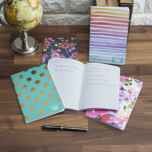 Elan Publishing Company Field Notebook / Journal - 5"X8" - Assorted Patterns - Lined Memo Book - Pack Of 5 #TOP2