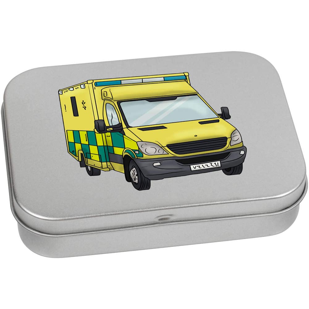 Azeeda 110mm 'UK Ambulance' Metal Hinged Tin/Storage Box (TT00190216)