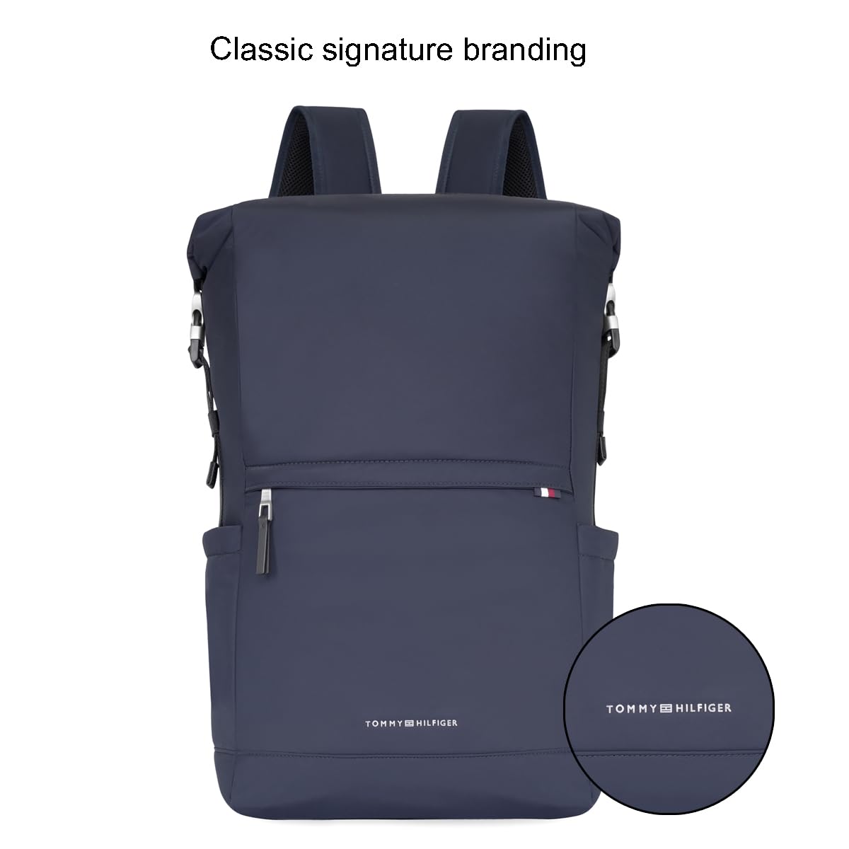 TOMMY HILFIGER Laptop Backpack for Men & Women, One-Size, Kingston, Space Blue | Backpack for Collage, Travel, Office 2