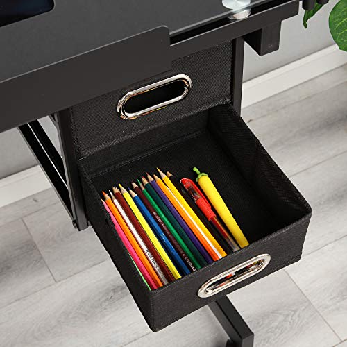 Sdhyl Drafting Table, Art Desk Art Table With Storage, Adjustable Glass Drawing Table With 2 Drawers, Student Desk, Study Desk For Painting, Writing And Studying, Art Craft Supplies,Black #TOP5