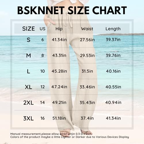 Cotton Linen Pants for Womens Summer Casual Drawstring Elastic Waist Capri Pants Wide Leg Slacks Trousers3