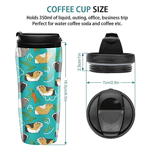 Taza de café con tapa de viaje de conejillo de indias de plástico con doble pared aislada con diseño de patrón de… - Imagen 3