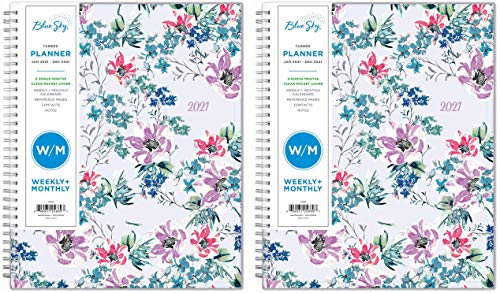 Blue Sky 2021 Weekly & Monthly Planner, Flexible Cover, Twin-Wire Binding, 8.5