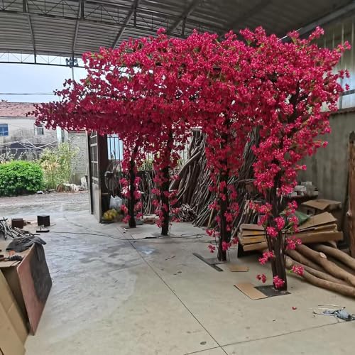 Image of Large Artificial Tree Pink Artificial Bougainvillea Tree for Indoor Outdoor Landscape and Venue Decoration(2.5x2m)