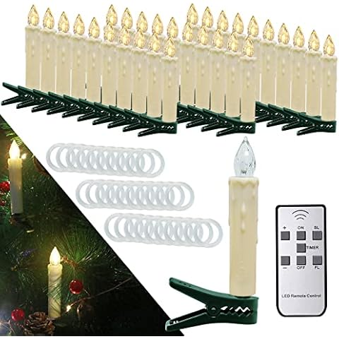 Soulbay 30pcs Velas LED con Temporizador Remoto Cover