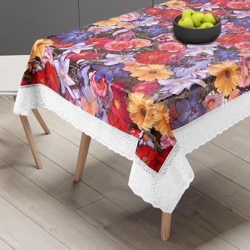 Image of Dakshya Industries PVC Waterproof Center Table Cover 40 x 60 Inch | Rectangle Coffee Table Cover | Spill Proof Oil Resistant Dustproof Heat Resistant Wipe Clean