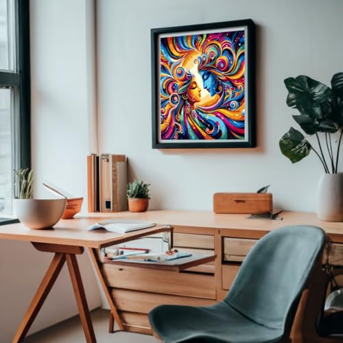 Image of Whattacraft! DIY Acrylic Paint by Number Kit for Adults Kids Beginner Number Painting Kit DIY Canvas Painting by Number Wall Decoration DIY Painting Kit for Adults | Krishna Color By Numbers (WAC-33)