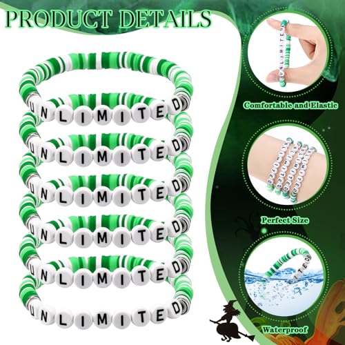 24 Pcs Friendship Bracelet Halloween Witch Party Favors Inspirational Stackable Bracelets Polymer Clay Letter Bead3