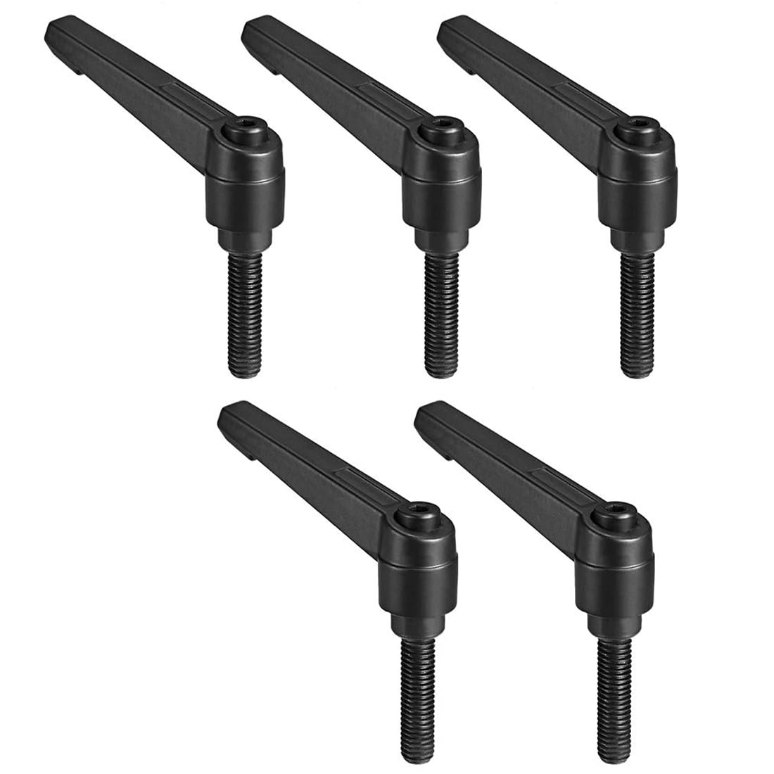 TA-VIGOR 5Pcs Adjustable Clamping Lever Handles, M8 x 32mm Locking Quick Release Push Button Ratchet Screw Knobs, Aluminum Alloy Male Thread Stud Bolts Handle for Machinery & Equipment — image 1