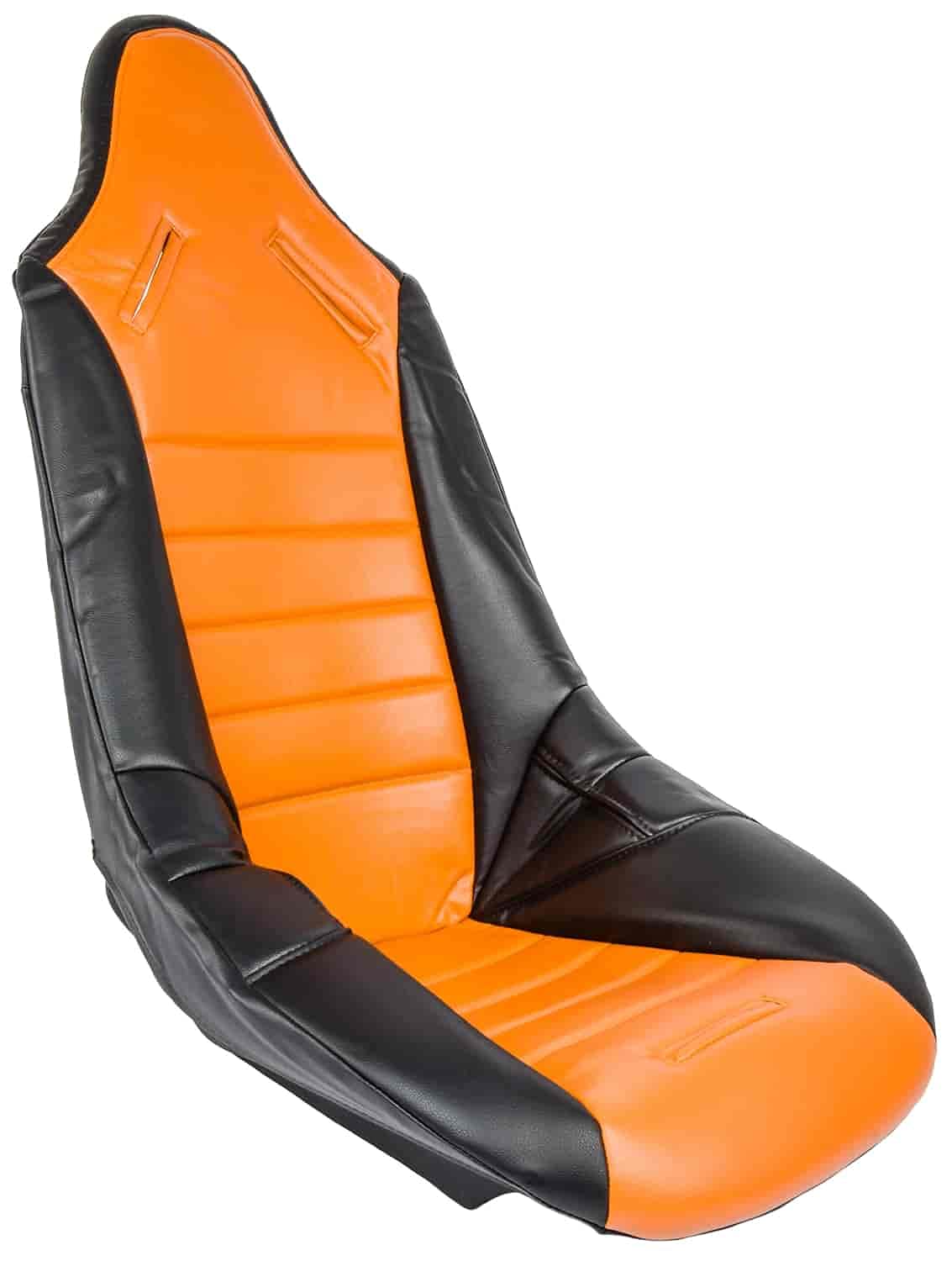 JEGS Pro High Back II Vinyl Seat Cover | Orange With Black Trim | Cover Only, Seat Available Separately | Male Snaps To Attach To Seat Available Separately