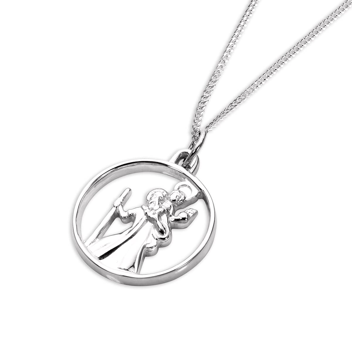Ciondolo San Cristoforo Rotondo In Argento Sterling 925 - Sayers London - Diametro 1.4cm - 4