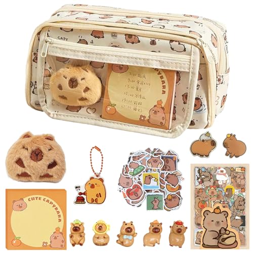 HTTDSLF Estuche Escolar, Estuche para Lápices Capybara, Estuche Portalapices Grande, Estuche Lapices Organizador, para Niña Niños Adolescentes Estudiantes