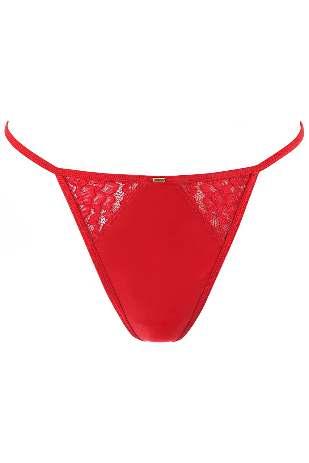 Axami Conjunto De Lencería Sensual Camisón De Noche Y Tanga V-10469, Rojo,L