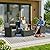 FHFO 4 Piece Outdoor Patio Furniture Sets, Wicker Sectional Conversation Sofa Set, Rattan Table and Chairs and Loveseat with Cushions for Outside Balcony Porch Backyard (Black-Grey)