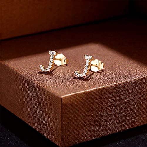 MONOOC Initial Stud Earrings for Girls - S925 Sterling Silver Post Cubic Zirconia Stud Earrings Initial Earrings for Girls Women Hypoallergenic Earrings Birthday Gifts for Girls Kids Jewelry4